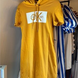 Calvin Klein Golden Hoodie Dress